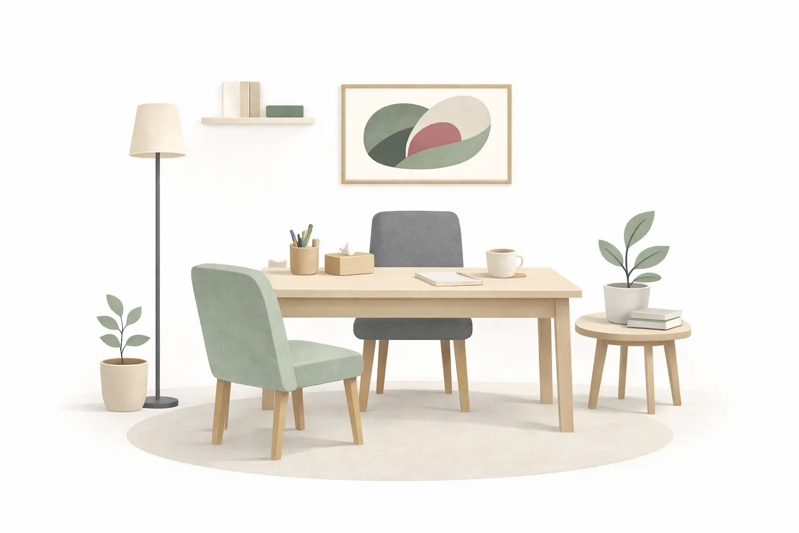 Illustration représentant une consultation diététique en cabinet à Varilhes en Ariège